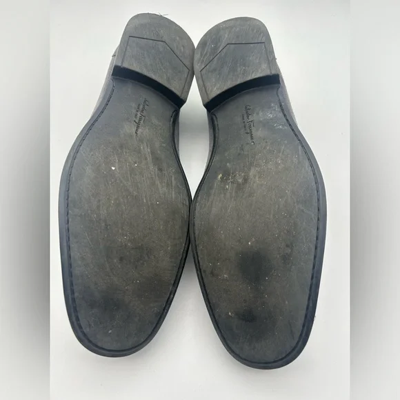 Salvatore Ferragamo Gancini Bit Loafers Men's US 9 D Gray Suede Leather Silver - Picture 14 of 15